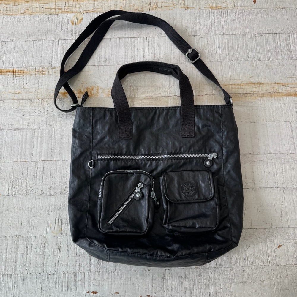 Kipling Johanna Tote Bag Purse Black Nylon Messenger Bag‎ Joslyn